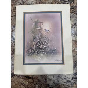 Andres Orpinas Lithograph Birds Nesting in a Mailbox Vintage 8”x10”